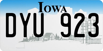 IA license plate DYU923