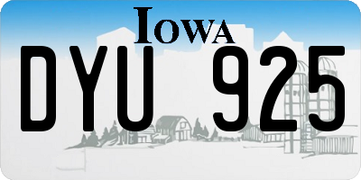 IA license plate DYU925