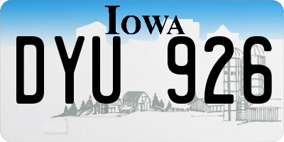 IA license plate DYU926