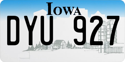 IA license plate DYU927