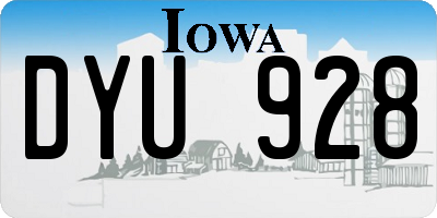 IA license plate DYU928