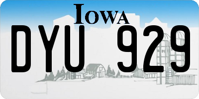 IA license plate DYU929