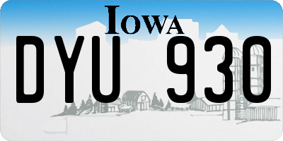 IA license plate DYU930