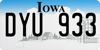 IA license plate DYU933