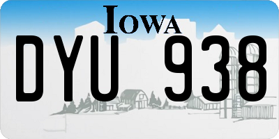 IA license plate DYU938