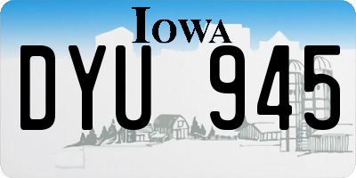 IA license plate DYU945