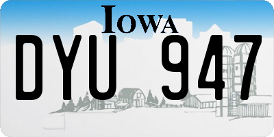 IA license plate DYU947