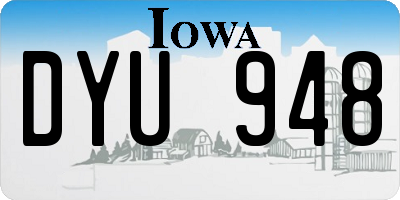 IA license plate DYU948