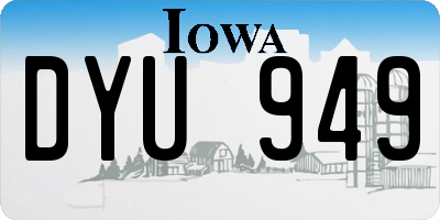 IA license plate DYU949