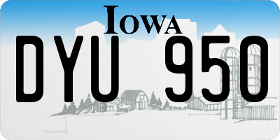 IA license plate DYU950