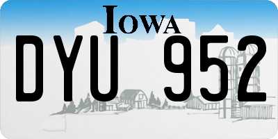 IA license plate DYU952