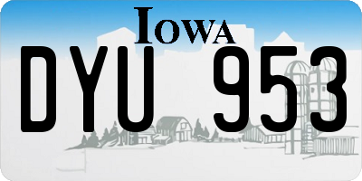 IA license plate DYU953