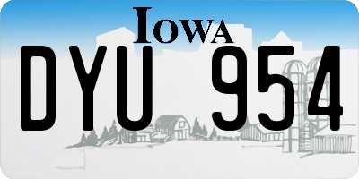 IA license plate DYU954