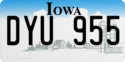 IA license plate DYU955