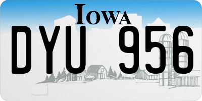 IA license plate DYU956