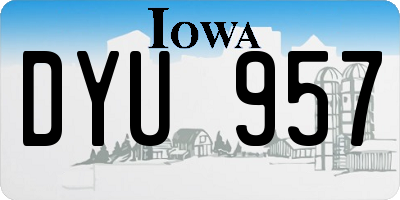IA license plate DYU957