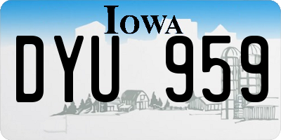 IA license plate DYU959
