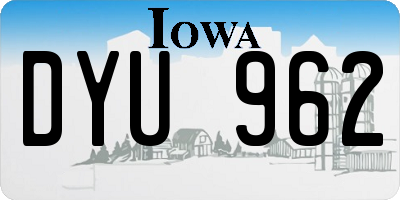 IA license plate DYU962