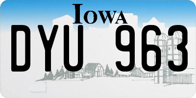 IA license plate DYU963