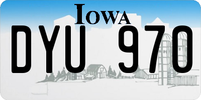 IA license plate DYU970