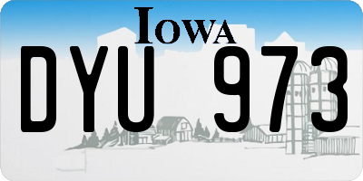 IA license plate DYU973