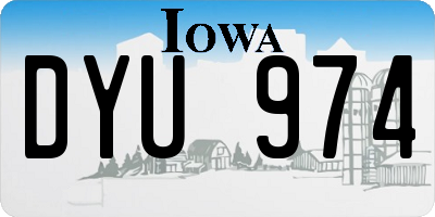 IA license plate DYU974