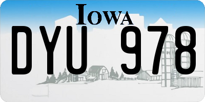 IA license plate DYU978
