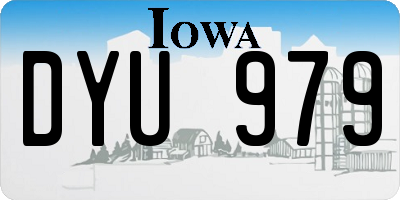 IA license plate DYU979