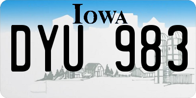 IA license plate DYU983