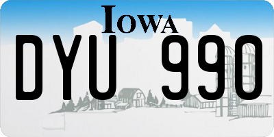 IA license plate DYU990