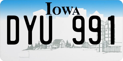 IA license plate DYU991
