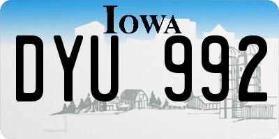 IA license plate DYU992