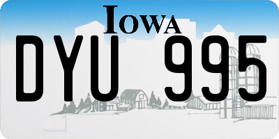 IA license plate DYU995