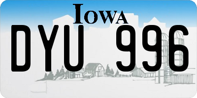 IA license plate DYU996