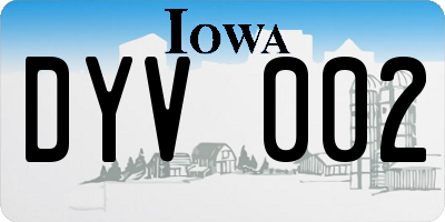 IA license plate DYV002