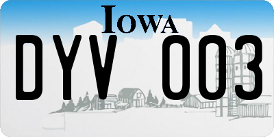 IA license plate DYV003