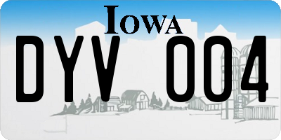 IA license plate DYV004