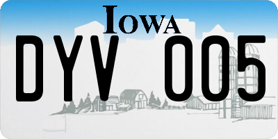IA license plate DYV005