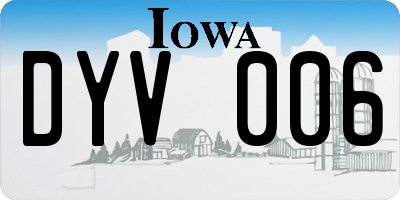 IA license plate DYV006