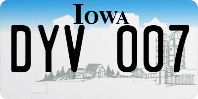 IA license plate DYV007