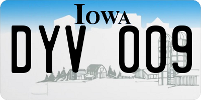 IA license plate DYV009