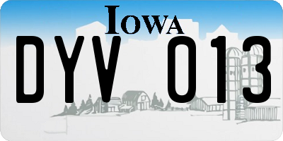 IA license plate DYV013