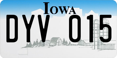 IA license plate DYV015
