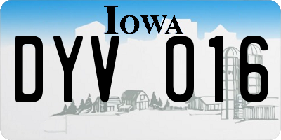 IA license plate DYV016