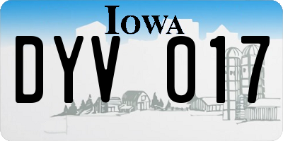 IA license plate DYV017