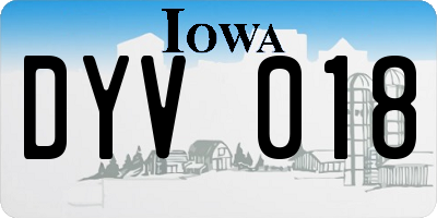 IA license plate DYV018