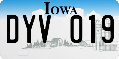 IA license plate DYV019