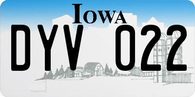 IA license plate DYV022