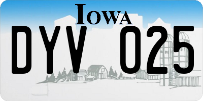 IA license plate DYV025
