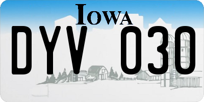 IA license plate DYV030